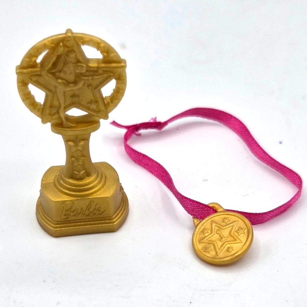 Barbie Accessories Trophy and Medal Set Gymnastics Set of 2